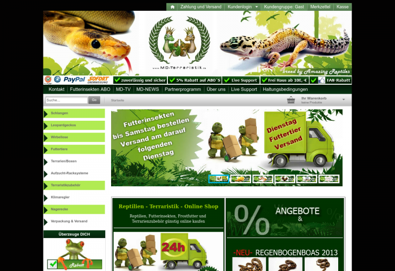 md-terraristik.de - - Shopsoftware - Create your own webshop with Gambio!
