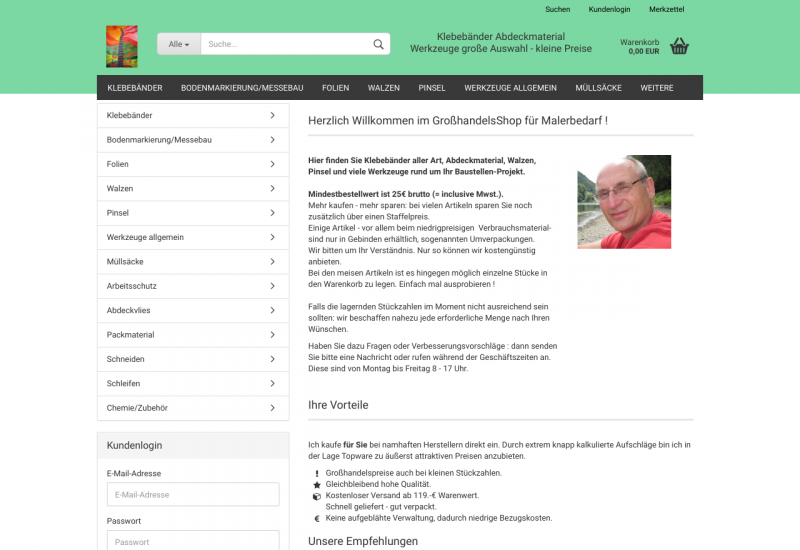 Klebebandmann Großhandel für Malerbedarf